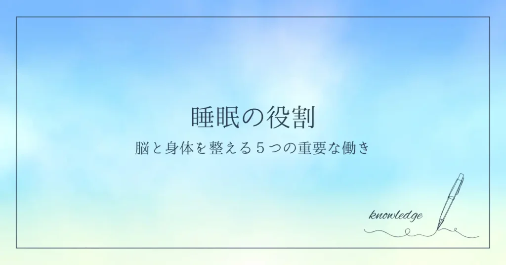 睡眠の役割